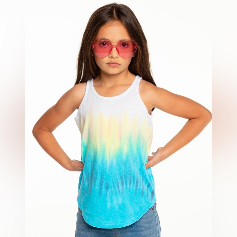 NWT Chaser Tie Dye Recycled Vintage Jersey Scoop Back Shirttail Tank